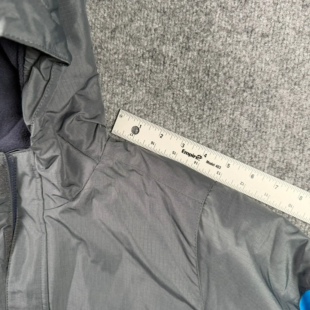 The Children's Place Puffer Jacket Boys XL 14 Blue Grey Colorblock Fleece Lined